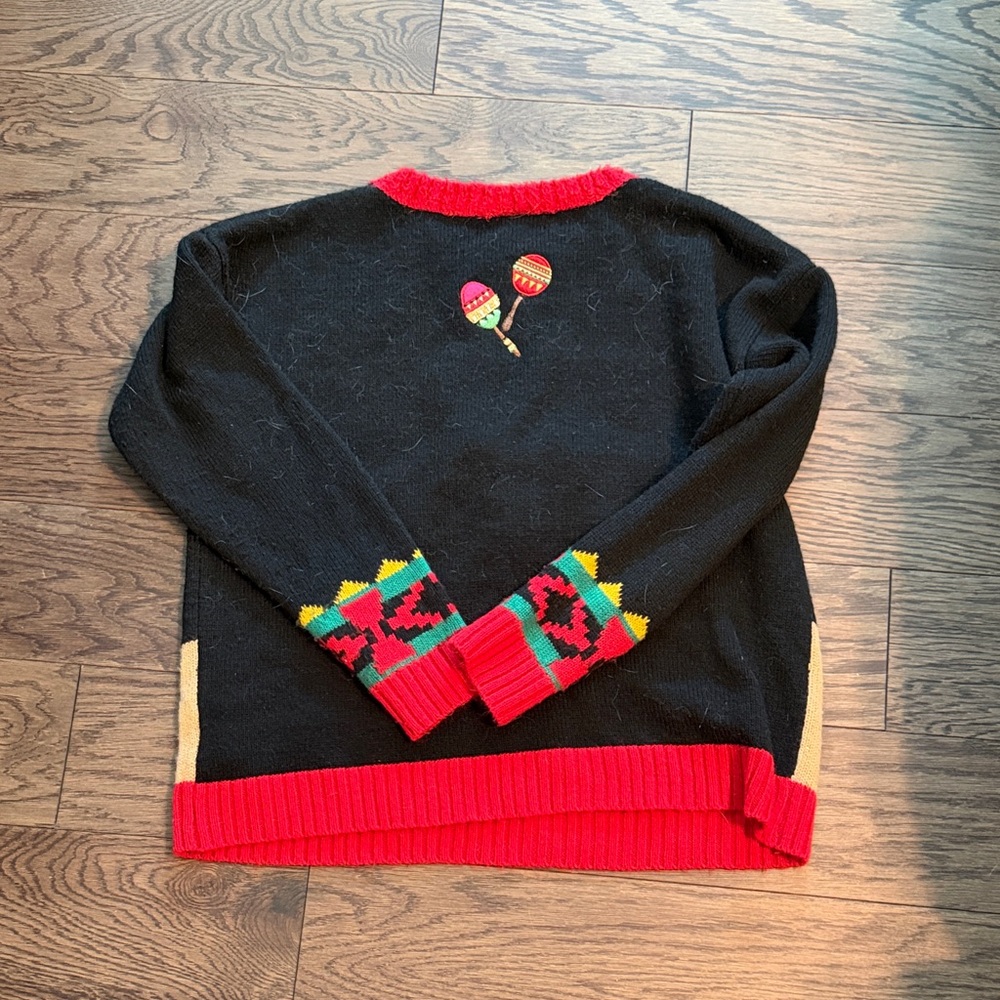 Holiday Time Black and Red Feliz Navidad Sweater - Picture 2 of 2